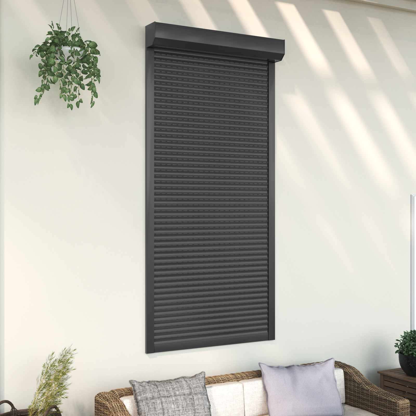 Rullakaihdin Antrasiitti 100 X 210 Cm Alumiini Ja Polyuretaani