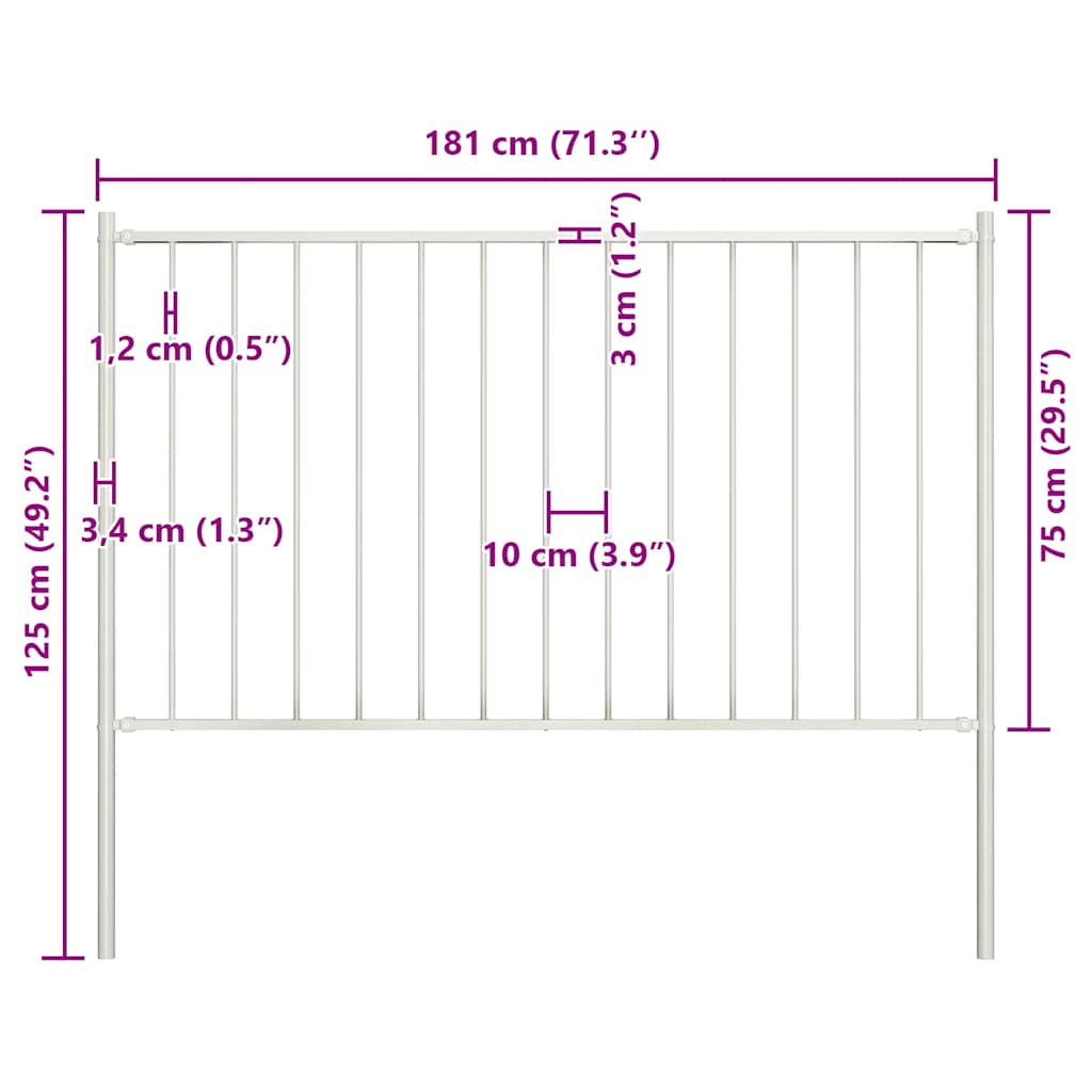 Aitapaneeli Woerden Tolpilla Teräs 1,7X0,75 M Valkoinen