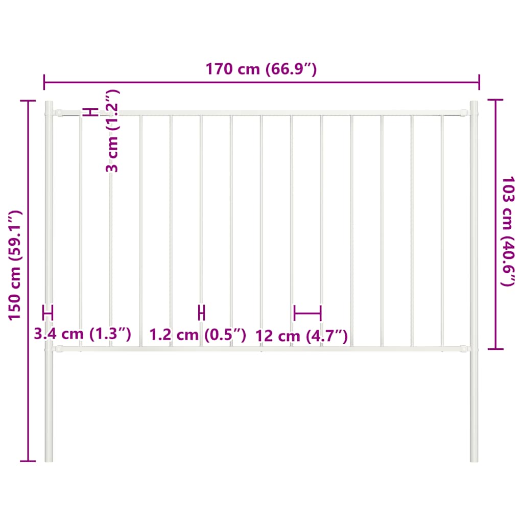 Aitapaneeli Woerden Tolpilla Teräs 1,7X1 M Valkoinen