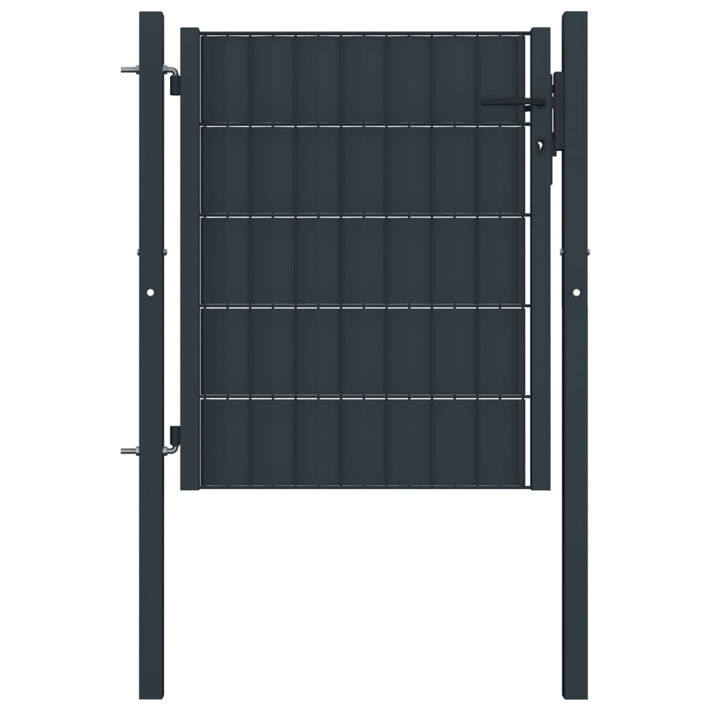Aitaportti Pvc Ja Teräs 100X81 Cm Antrasiitti