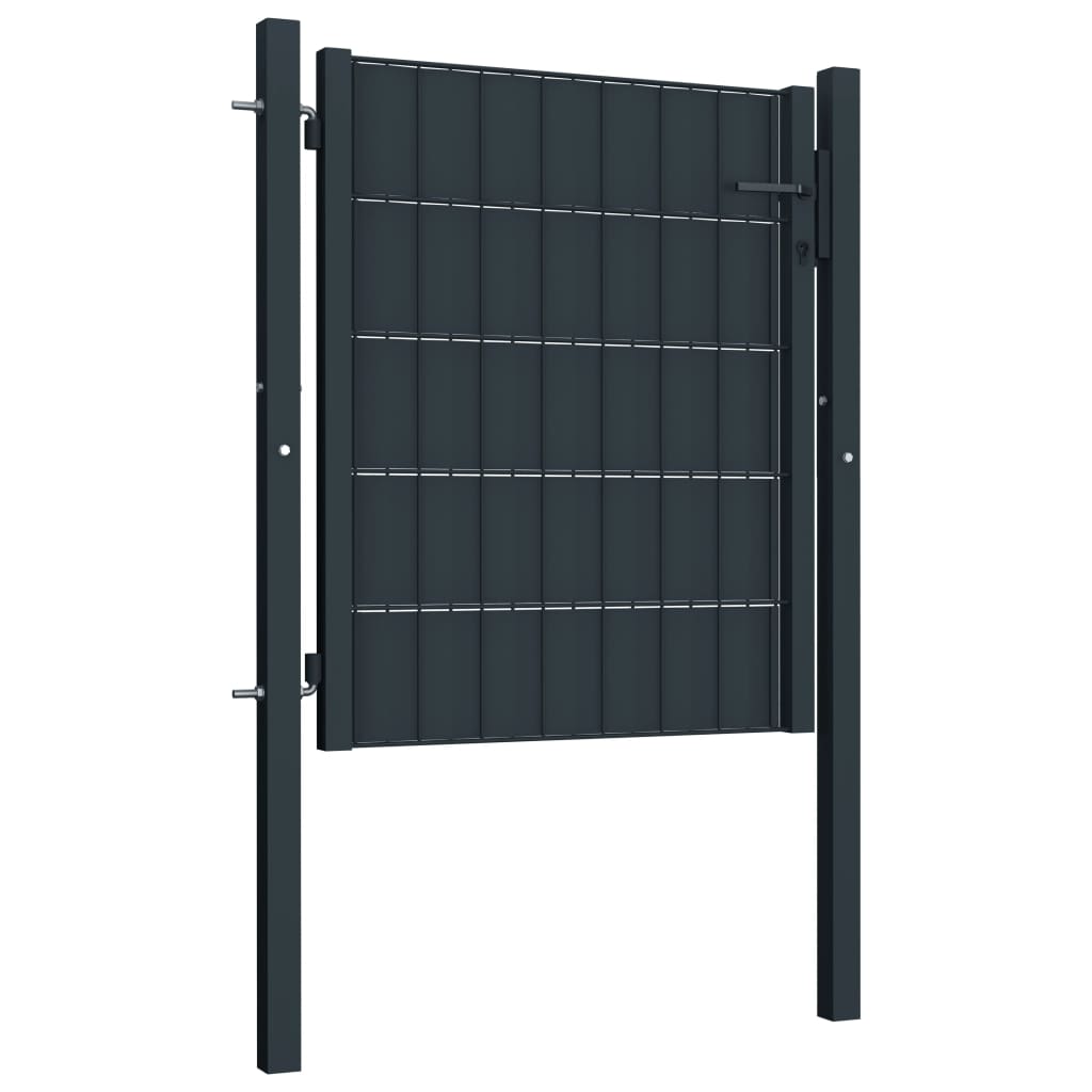 Aitaportti Pvc Ja Teräs 100X81 Cm Antrasiitti