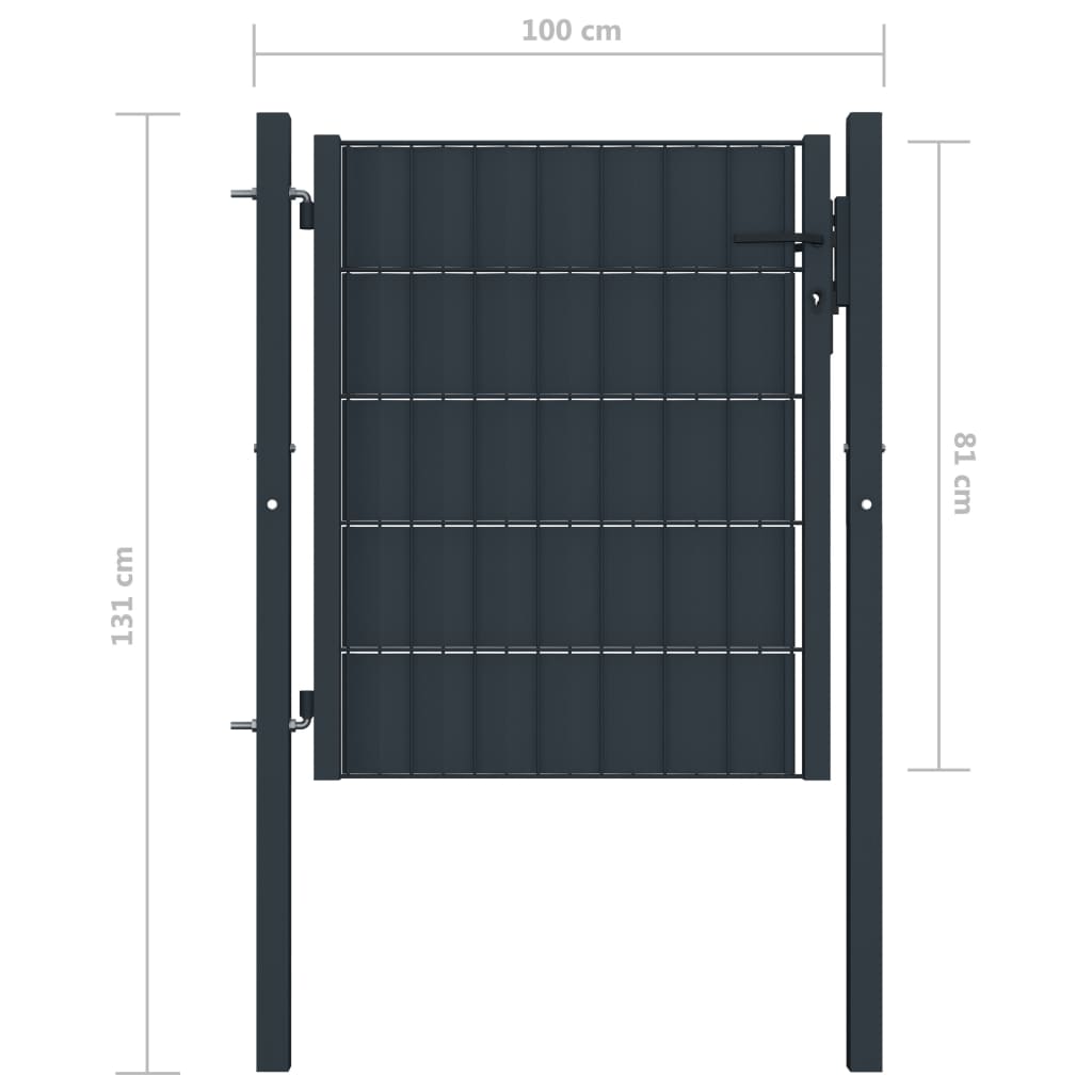 Aitaportti Pvc Ja Teräs 100X81 Cm Antrasiitti