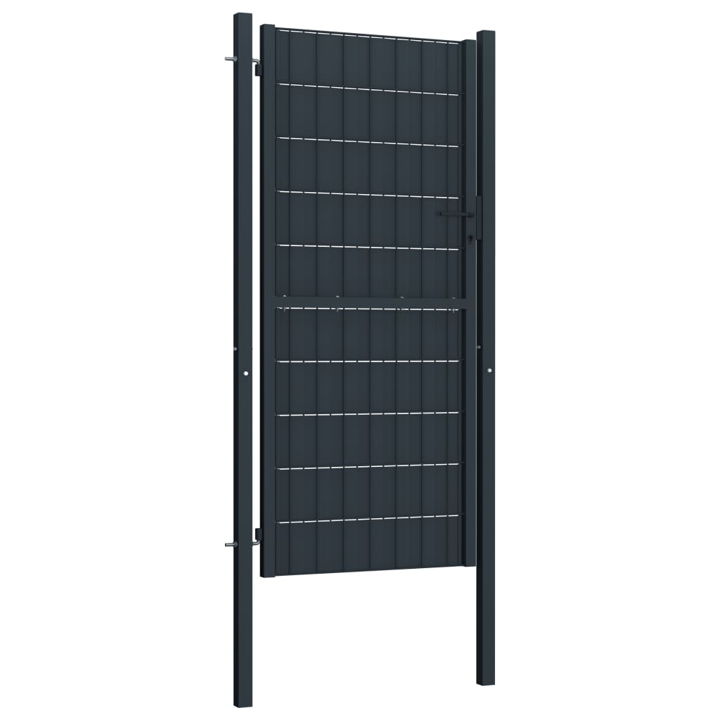 Aitaportti Pvc Ja Teräs 100X164 Cm Antrasiitti