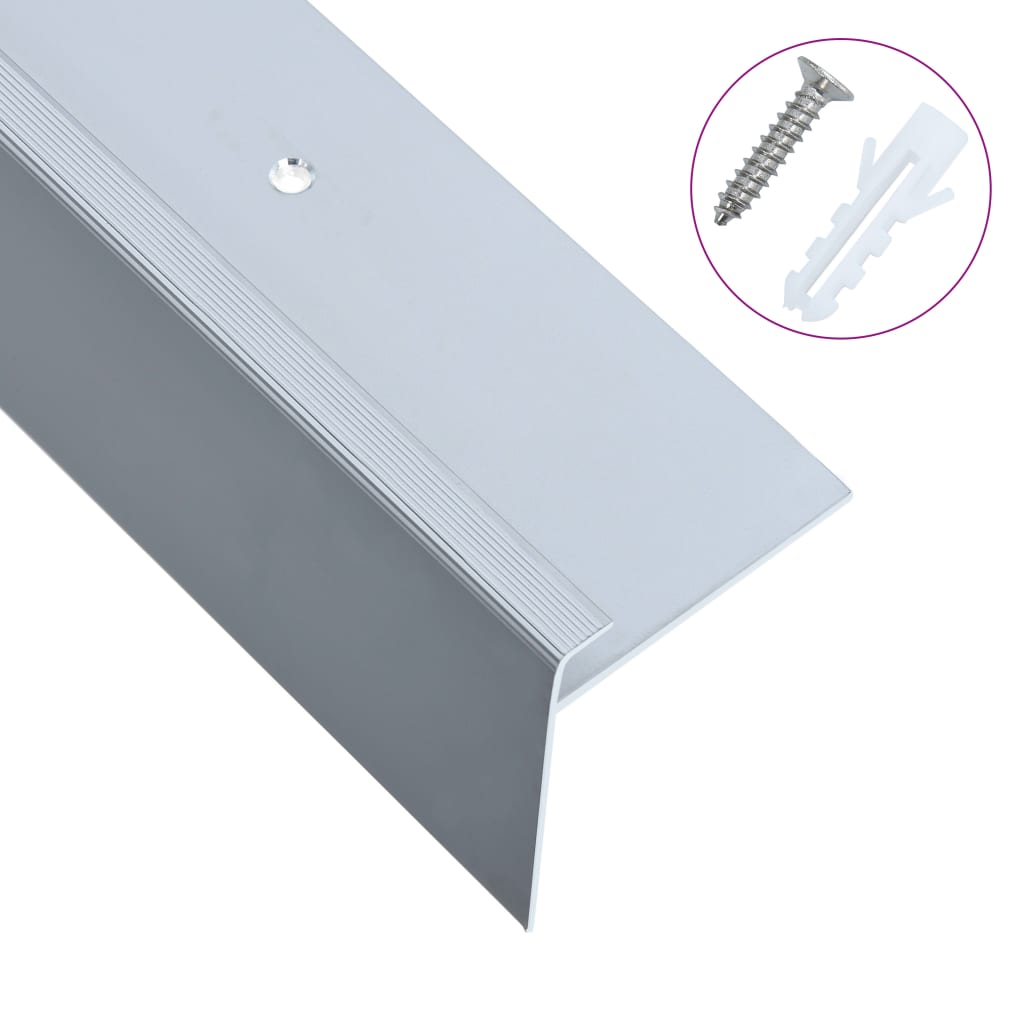 F-Muotoiset Portaikon Suojukset 15 Kpl Alumiini 90 Cm Hopea