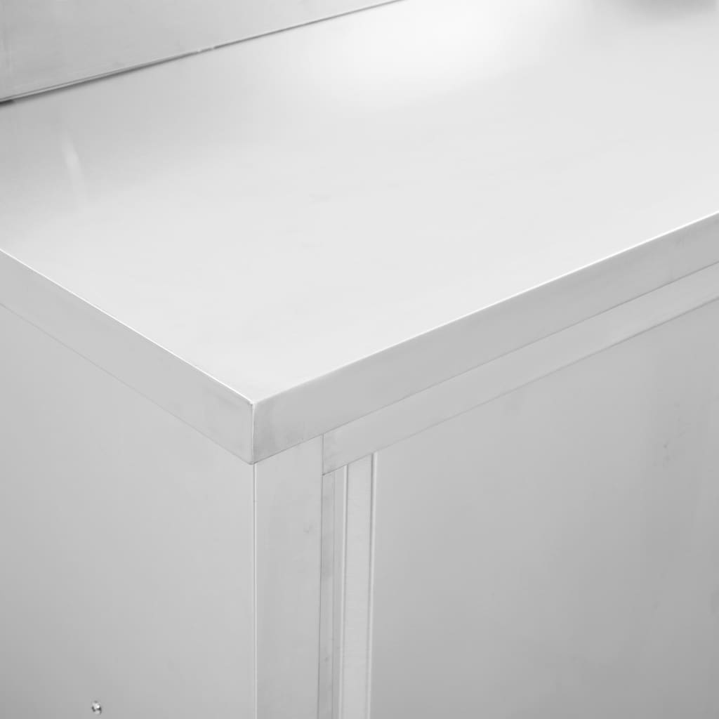 Keittiön Työpöytä Liukuovet 100X50X(95-97) Cm Ruostumaton Teräs