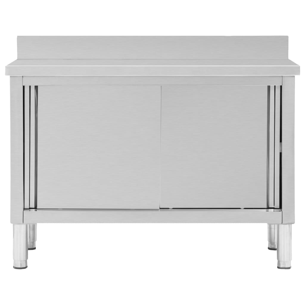 Keittiön Työpöytä Liukuovet 120X50X(95-97) Cm Ruostumaton Teräs