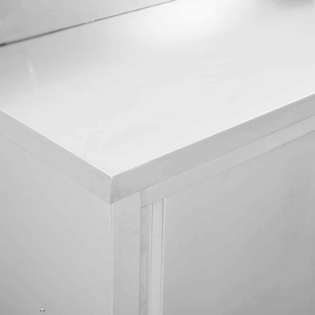 Keittiön Työpöytä Liukuovet 120X50X(95-97) Cm Ruostumaton Teräs