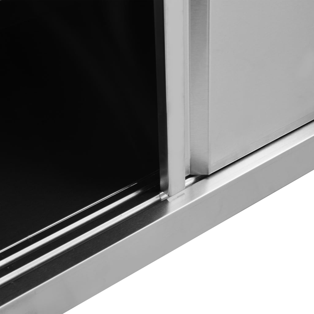 Keittiön Työpöytä Liukuovet 120X50X(95-97) Cm Ruostumaton Teräs