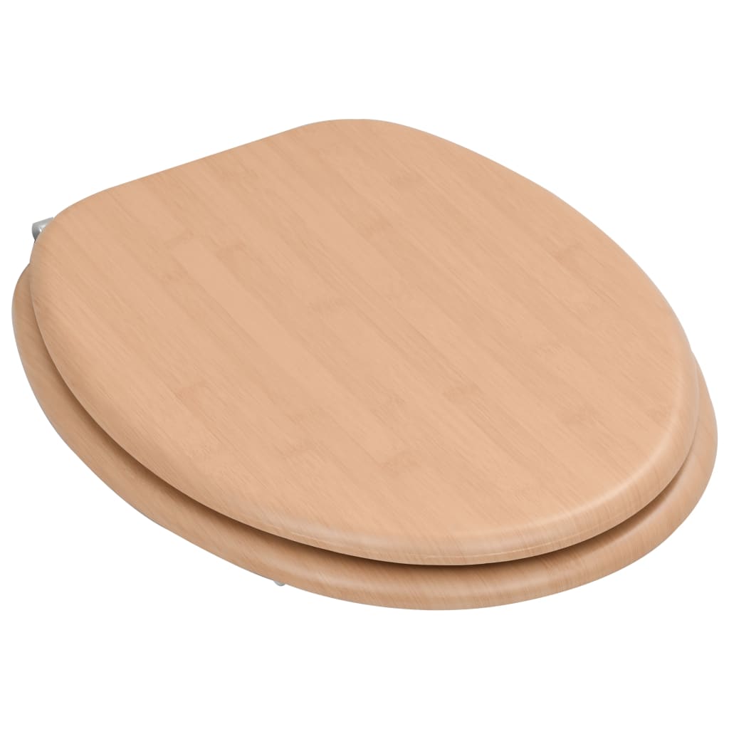 Wc-Istuin 2 Kpl Hard-Close Kansilla Mdf Bambukuosi