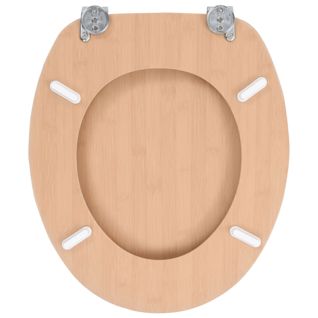 Wc-Istuin 2 Kpl Hard-Close Kansilla Mdf Bambukuosi