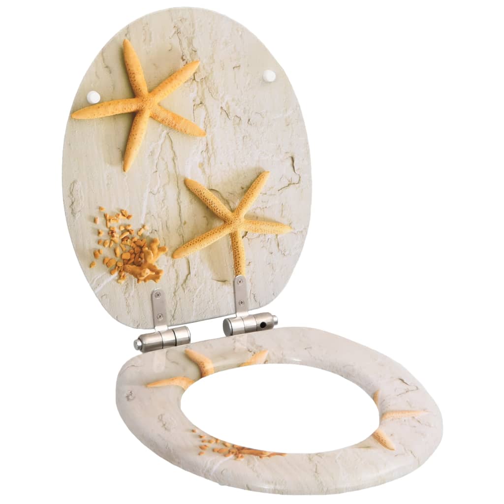 Wc-Istuin 2 Kpl Soft Close Kansilla Mdf Meritähtikuosi