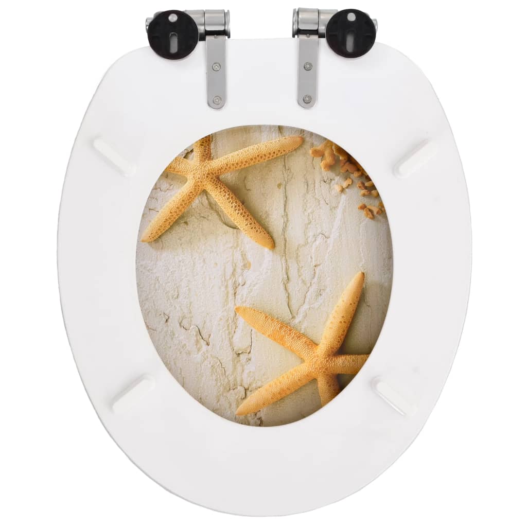 Wc-Istuin 2 Kpl Soft Close Kansilla Mdf Meritähtikuosi