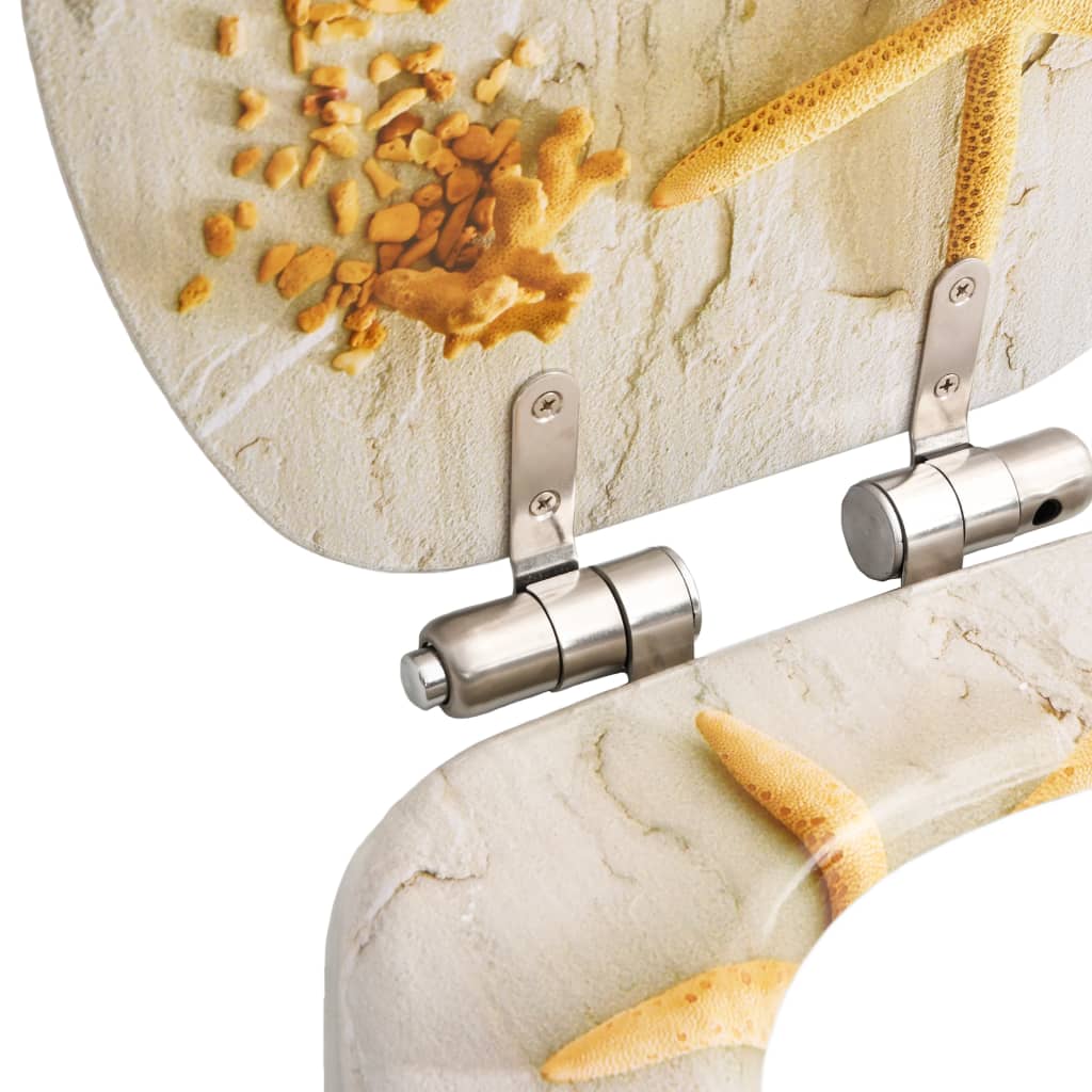 Wc-Istuin 2 Kpl Soft Close Kansilla Mdf Meritähtikuosi