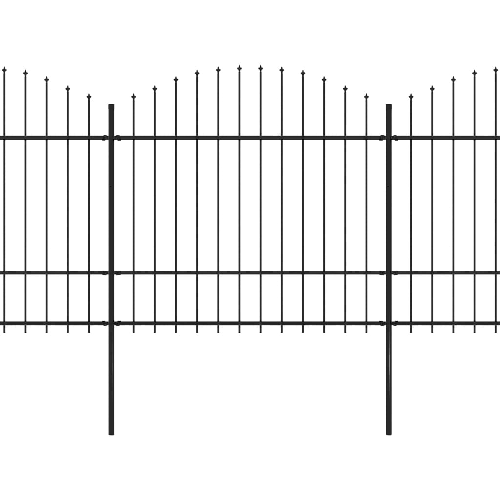 Puutarha-Aita Keihäskärkinen Teräs 714,5X175 Cm Musta