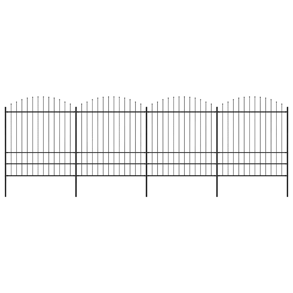Puutarha-Aita Keihäskärkinen Teräs 714,5X200 Cm Musta