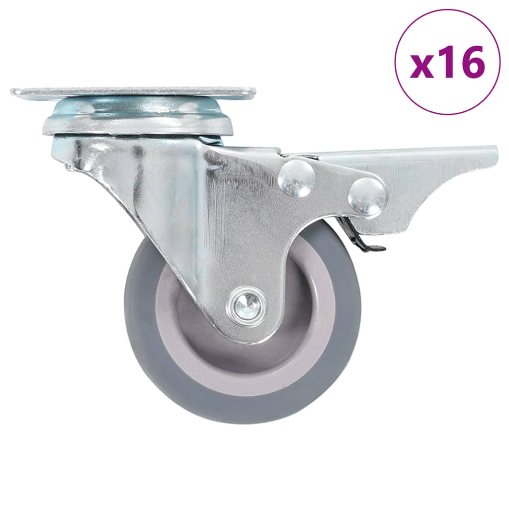 16 Kpl Kääntyviä Pyöriä 50 Mm