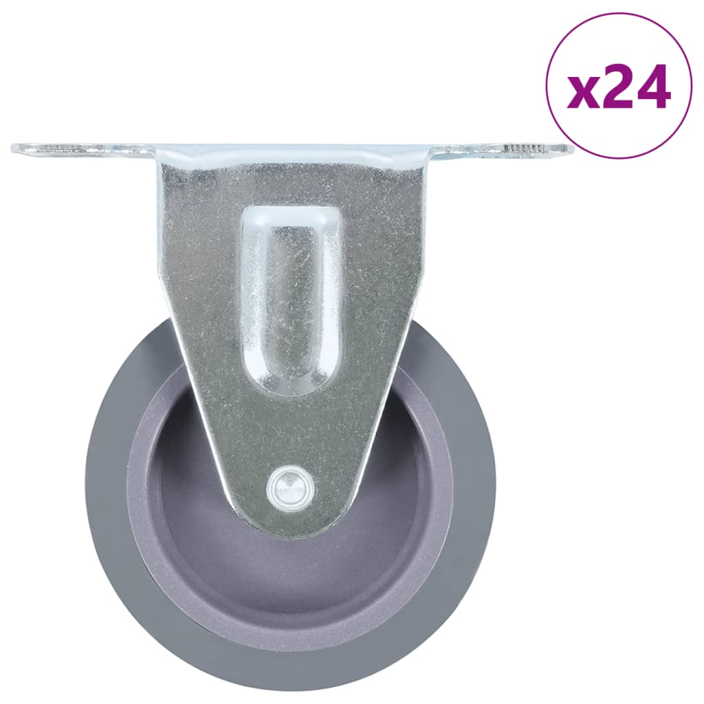 24 Kpl Kiinteät Pyörät 75 Mm
