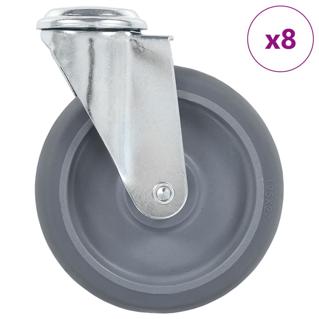 Rullapyörät Pultinrei´illä 8 Kpl 125 Mm
