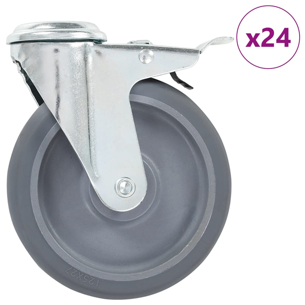 Rullapyörät Pultinrei´illä 24 Kpl 125 Mm