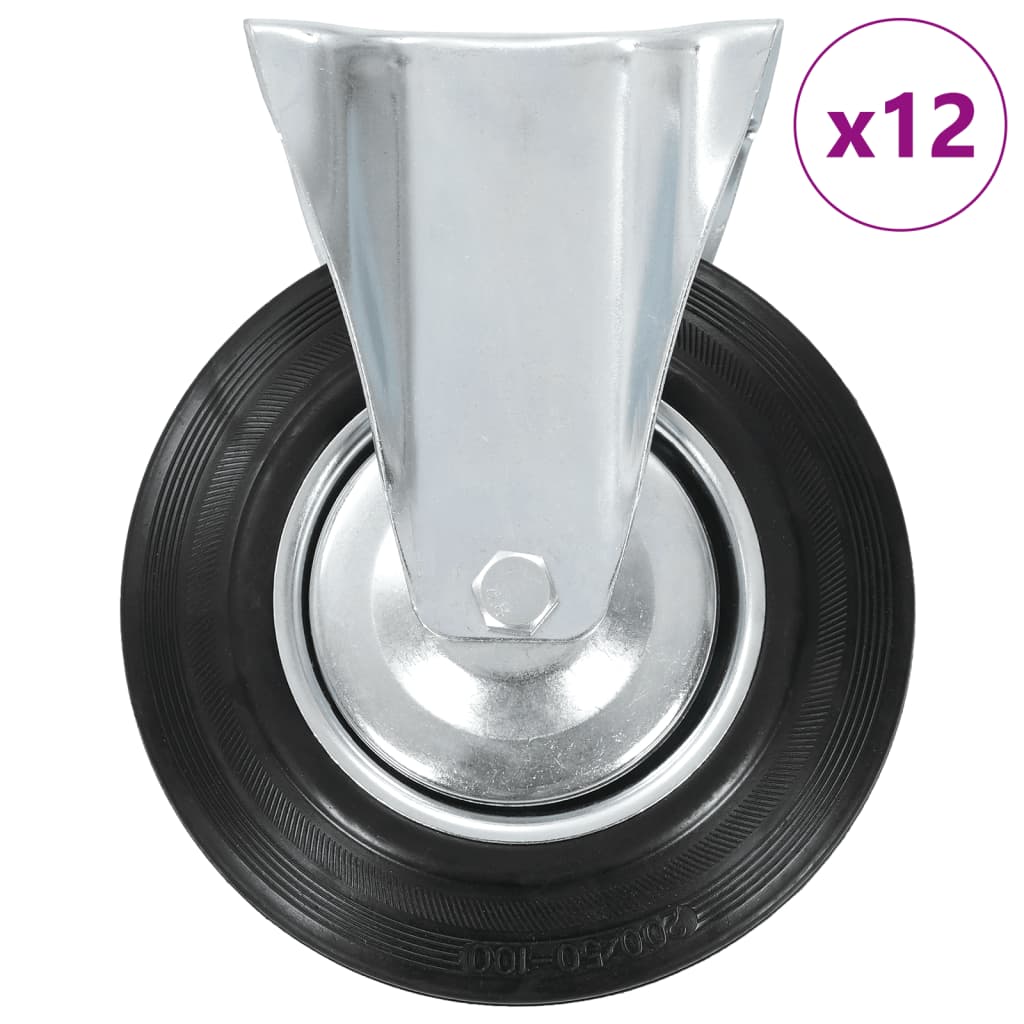 Rullapyörät Kiinteät 12 Kpl 200 Mm