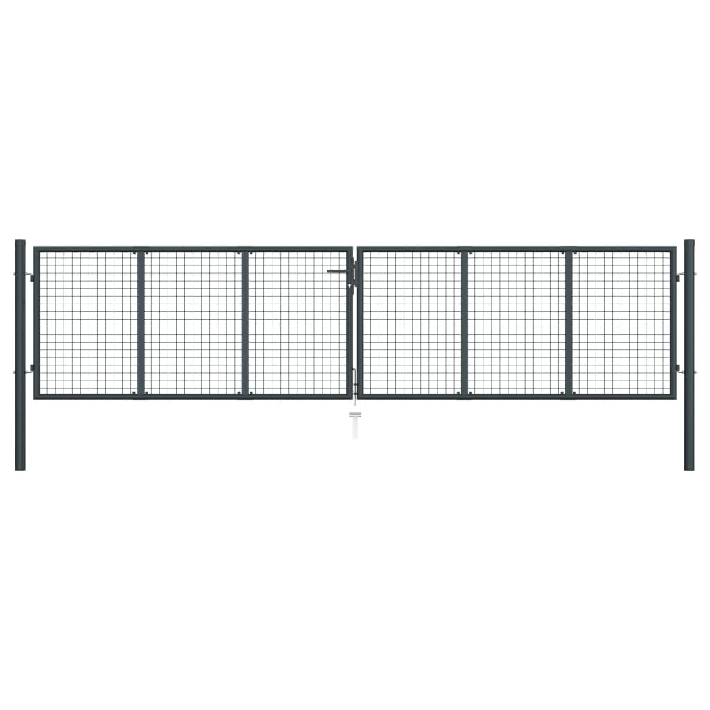 Verkkoportti Puutarhaan Galvanoitu Teräs 400X100 Cm Harmaa