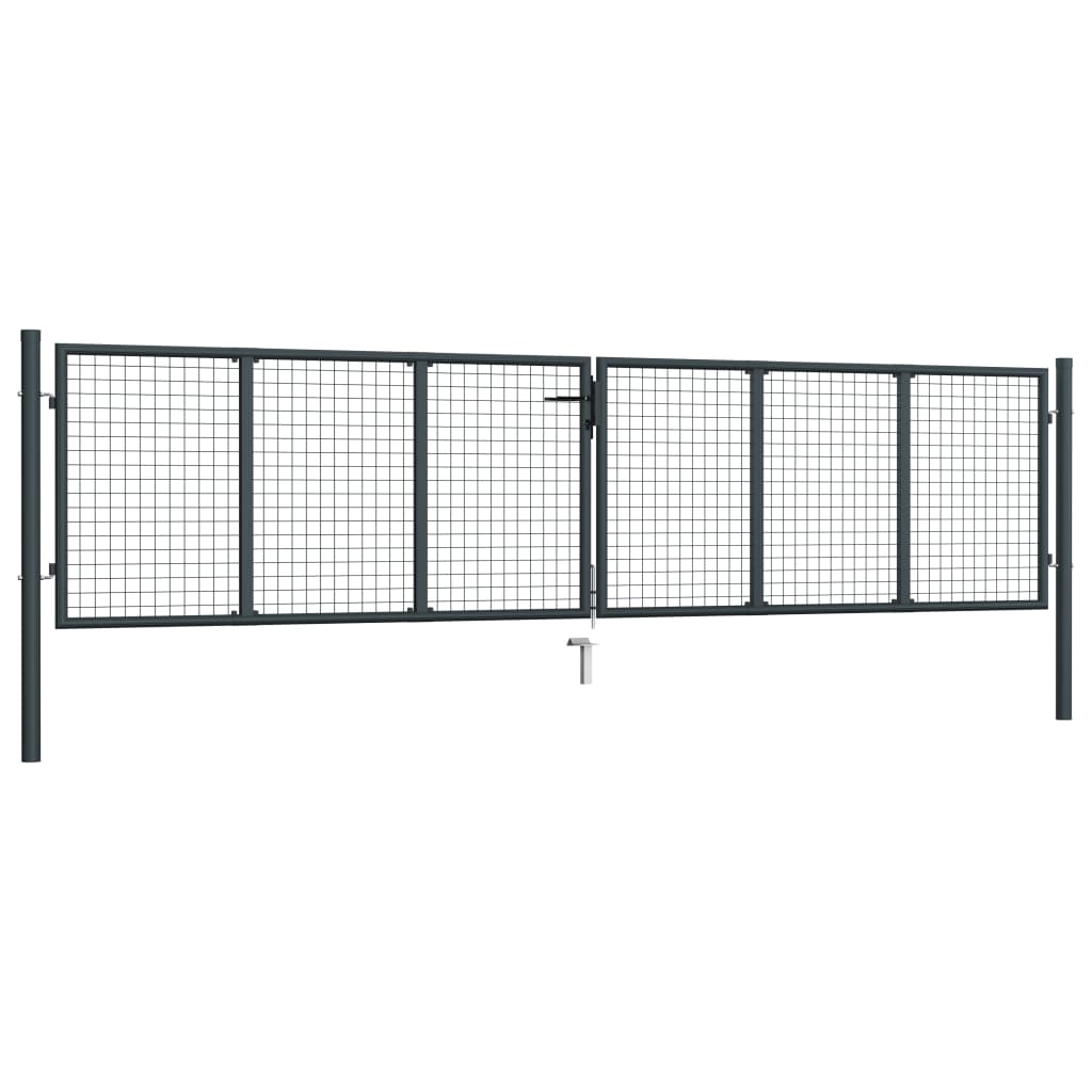 Verkkoportti Puutarhaan Galvanoitu Teräs 400X100 Cm Harmaa