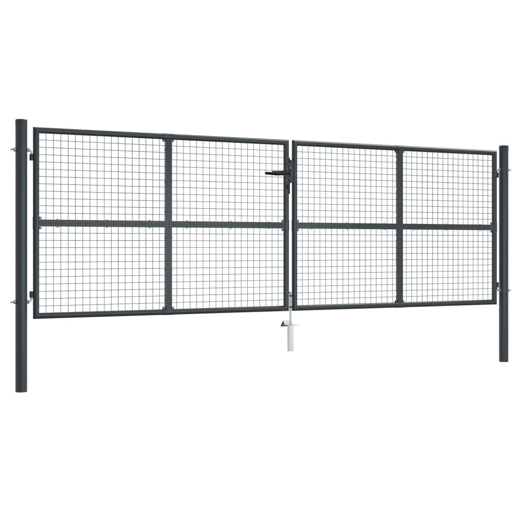 Verkkoportti Puutarhaan Galvanoitu Teräs 400X125 Cm Harmaa