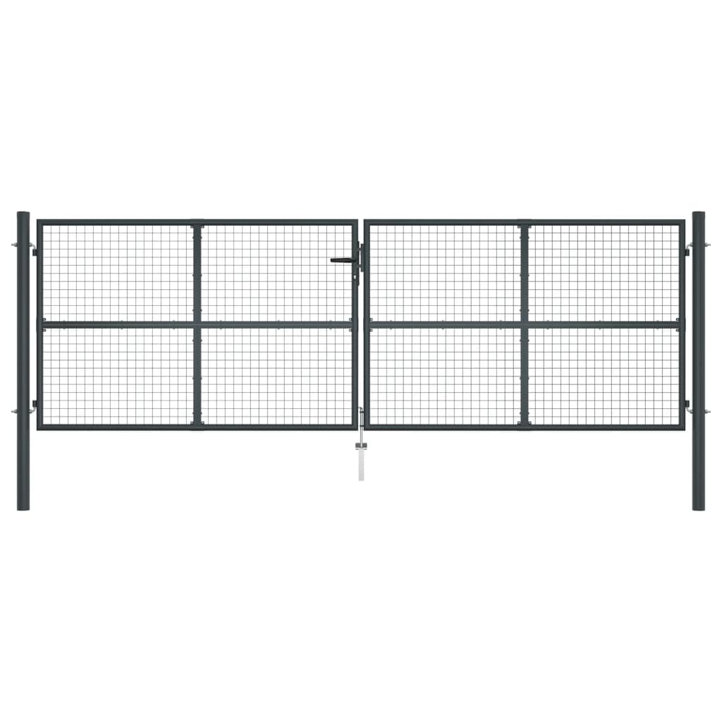 Verkkoportti Puutarhaan Galvanoitu Teräs 400X125 Cm Harmaa