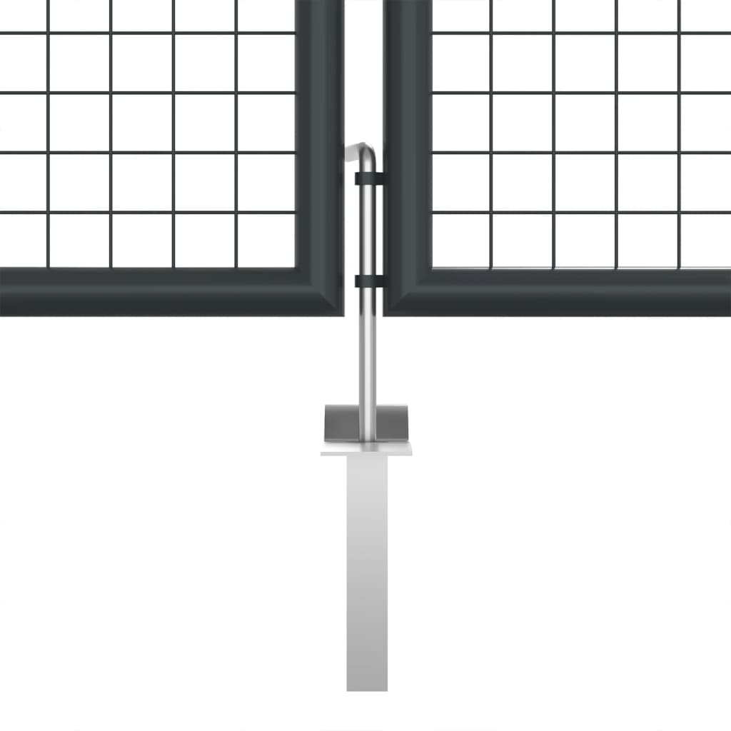 Verkkoportti Puutarhaan Galvanoitu Teräs 400X125 Cm Harmaa