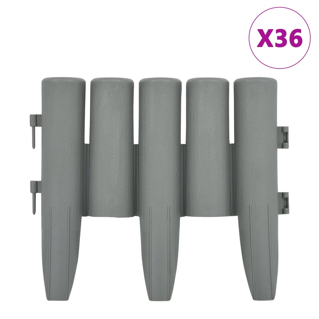 Nurmikonreunukset 36 Kpl Harmaa 10 M Pp