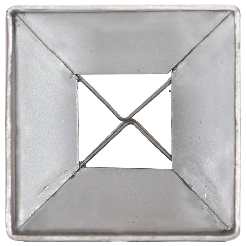 Maapiikit 2 Kpl Hopea 7X7X75 Cm Galvanoitu Teräs