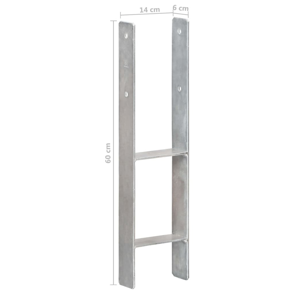 Aita-Ankkurit 6 Kpl Hopea 14X6X60 Cm Galvanoitu Teräs