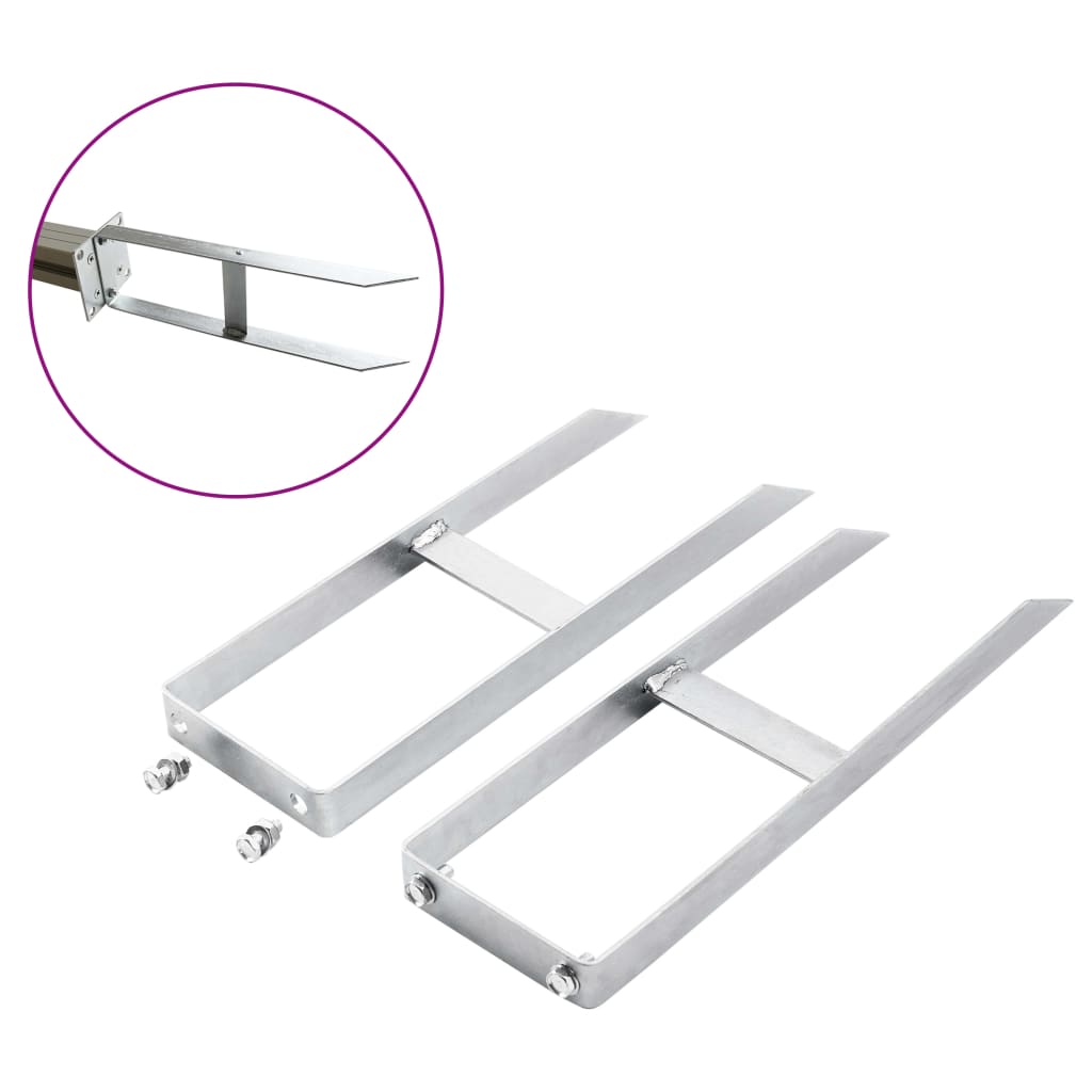 Aitatolppapiikit 2 Kpl Wpc Aitaan Teräs 40 Cm