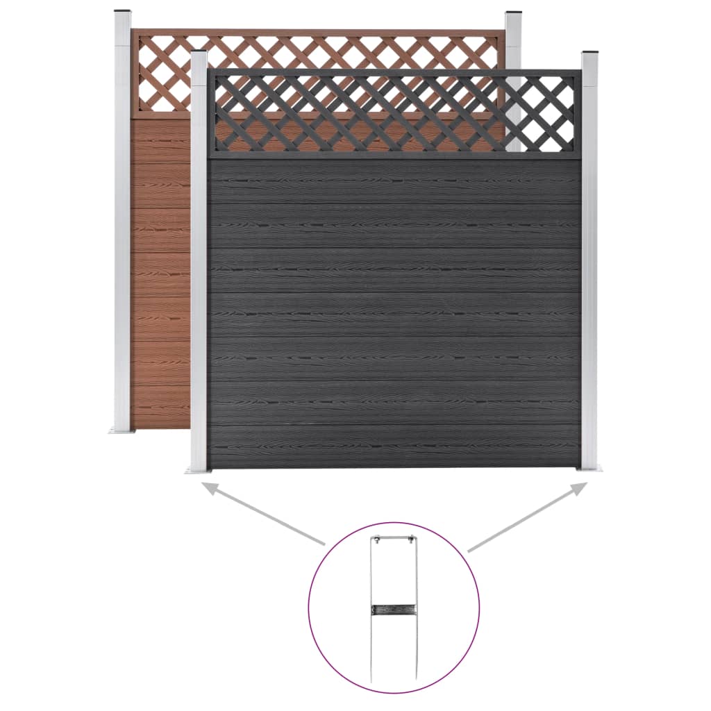 Aitatolppapiikit 2 Kpl Wpc Aitaan Teräs 40 Cm