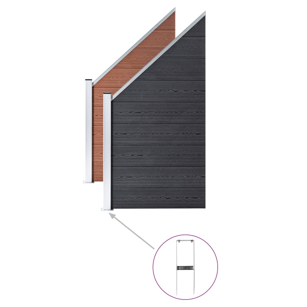 Aitatolppapiikit 2 Kpl Wpc Aitaan Teräs 40 Cm