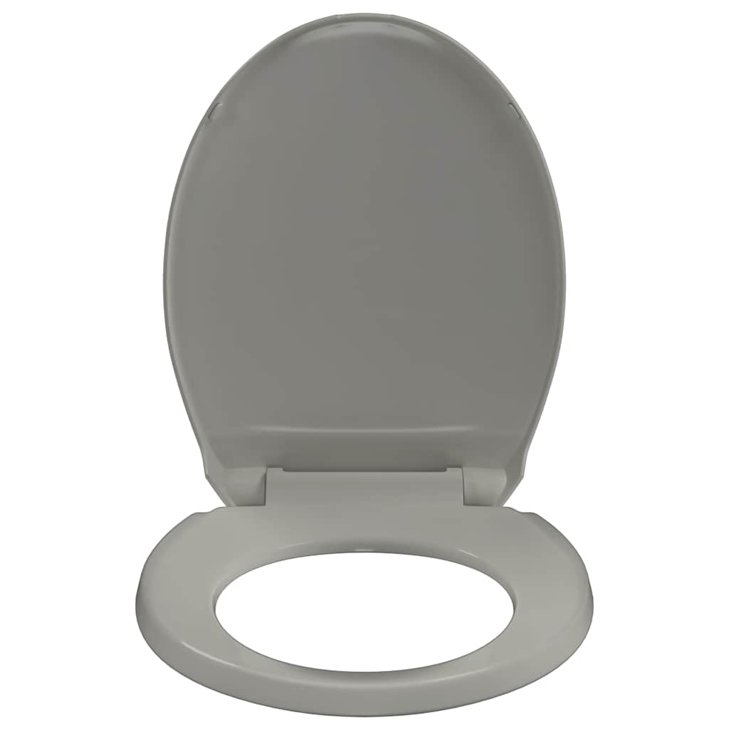 Wc-Istuin Pehmeästi Sulkeutuva Pikakiinnityksellä Harmaa Soikea