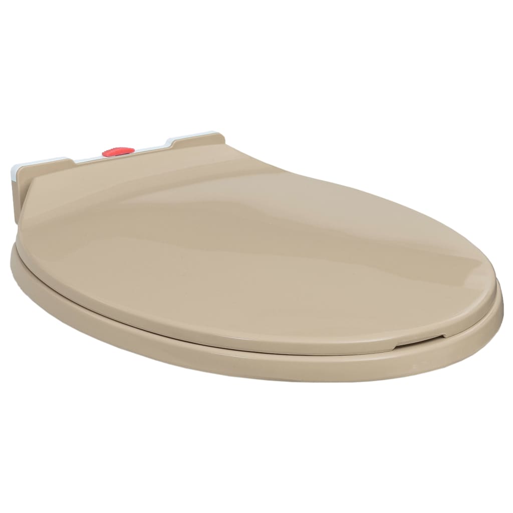 Wc-Istuin Pehmeästi Sulkeutuva Pikakiinnitys Beige Soikea
