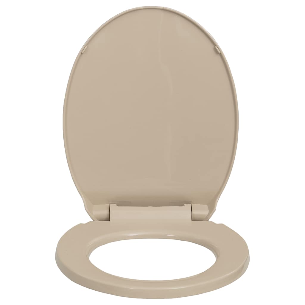 Wc-Istuin Pehmeästi Sulkeutuva Pikakiinnitys Beige Soikea