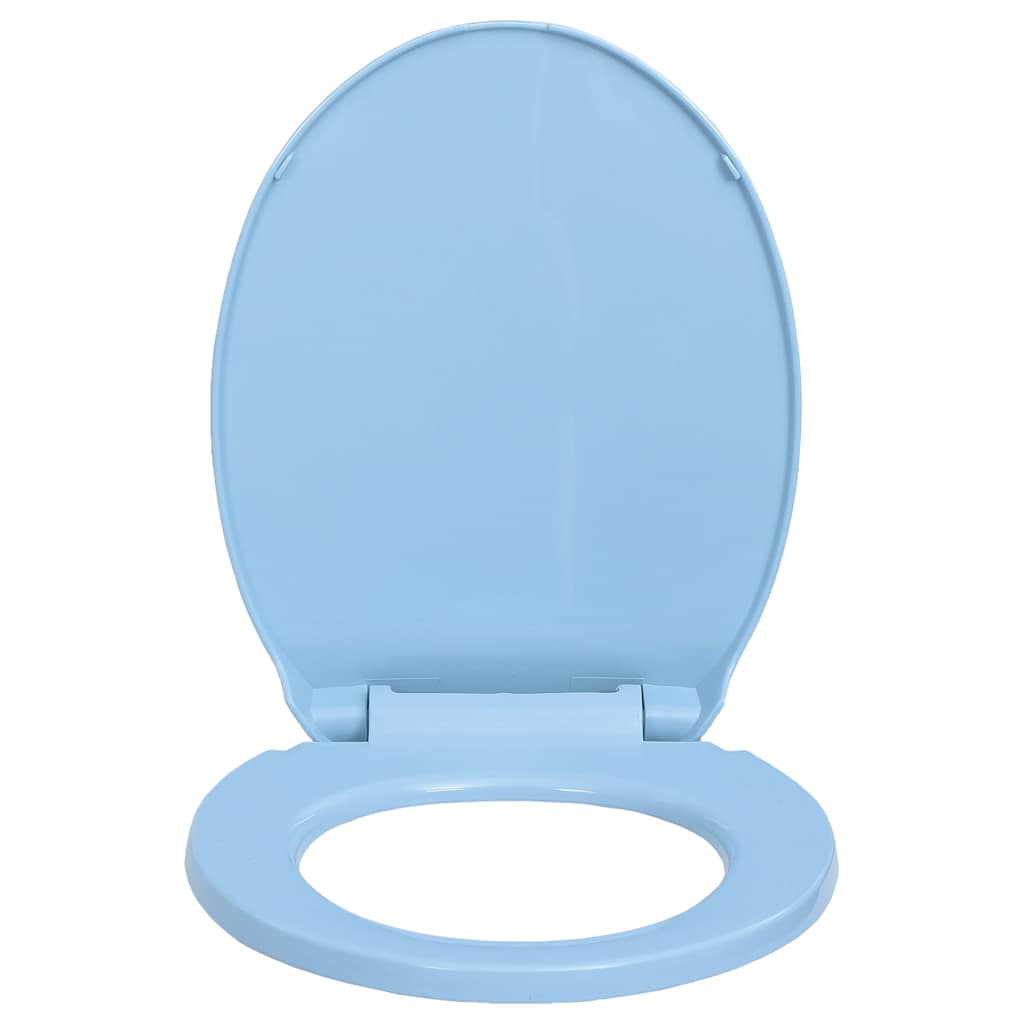 Wc-Istuin Pehmeästi Sulkeutuva Pikakiinnitys Sininen Soikea