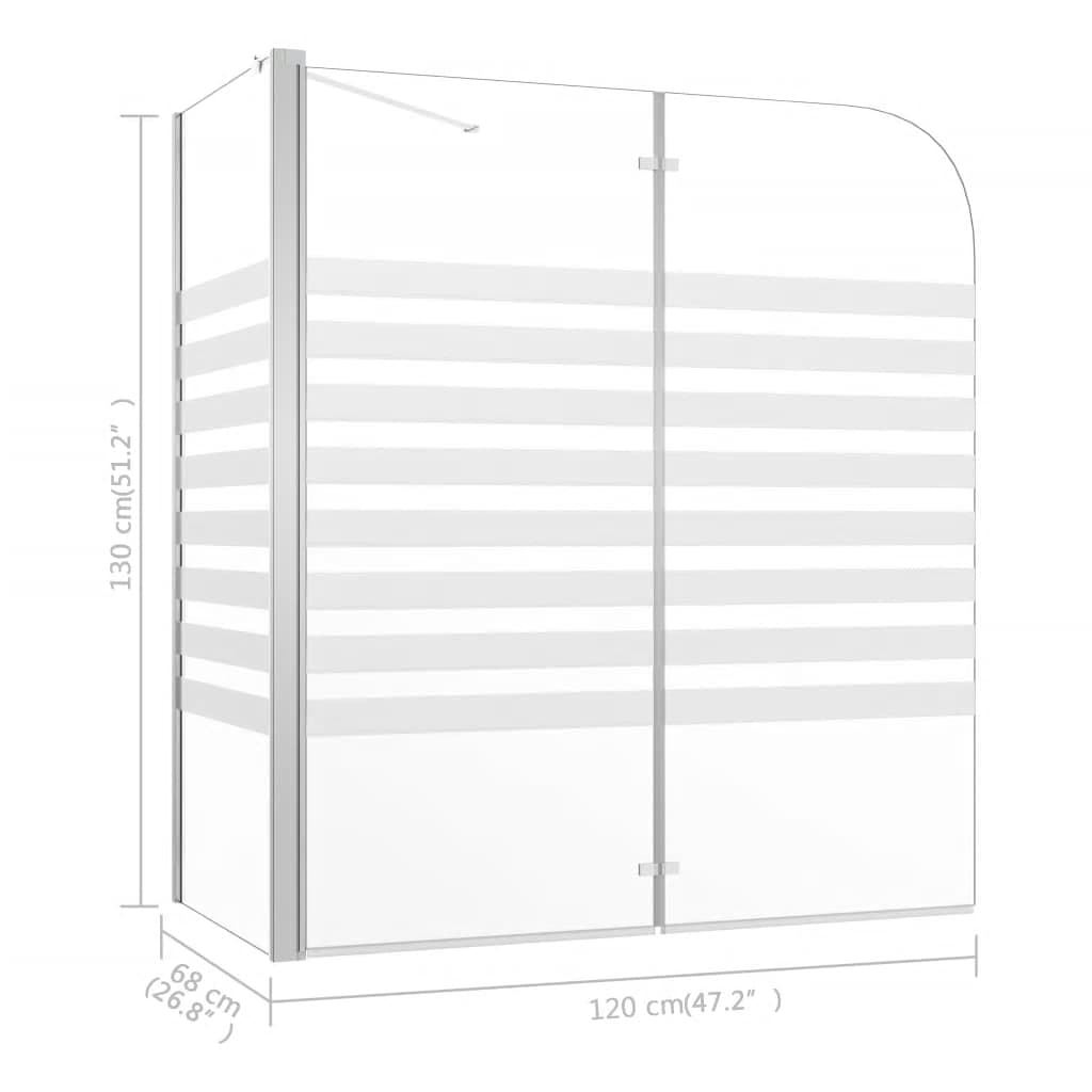 Kylpyammeen Seinä 120X68X130 Cm Karkaistu Lasi Viiva