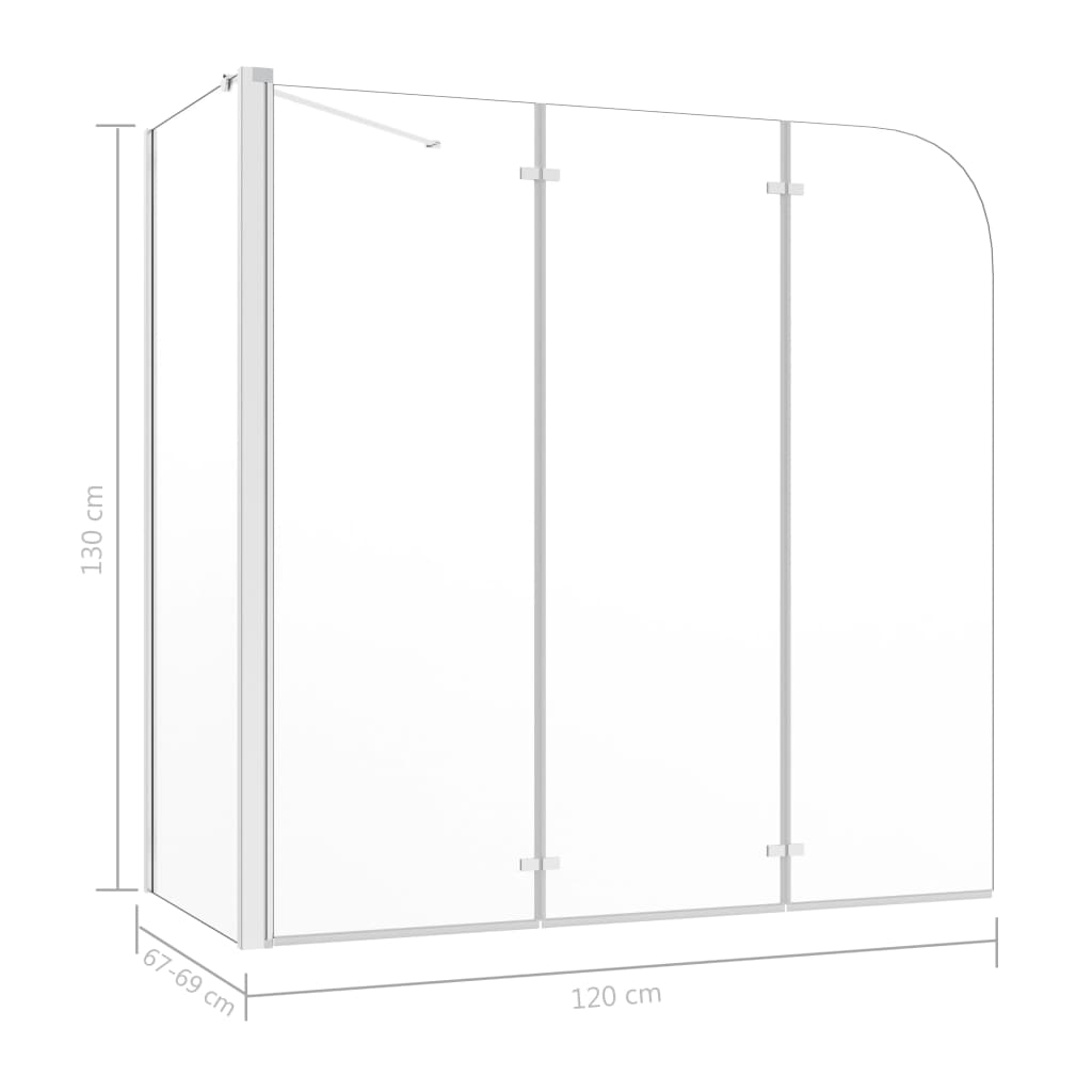Kylpyammeen Seinä 120X69X130 Cm Karkaistu Lasi Läpinäkyvä