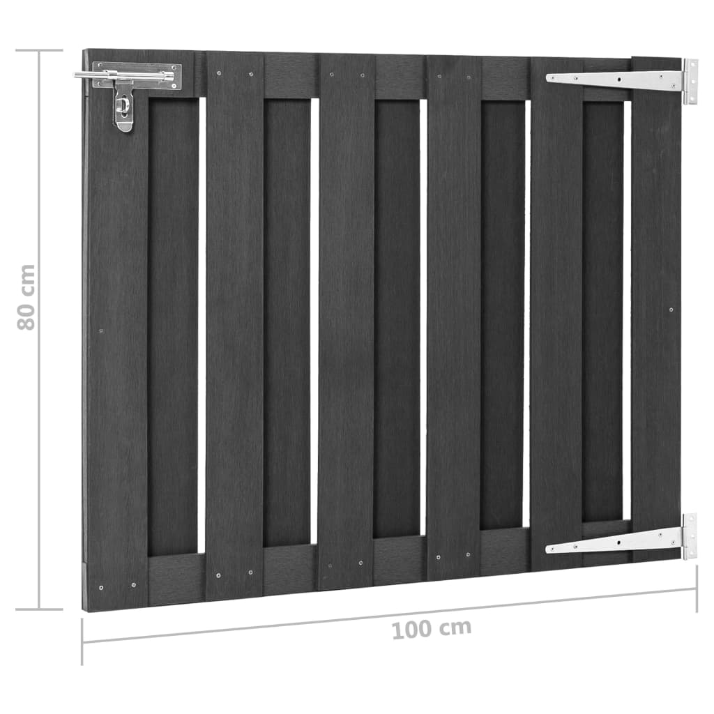 Puutarhaportti Wpc 100X80 Cm Harmaa