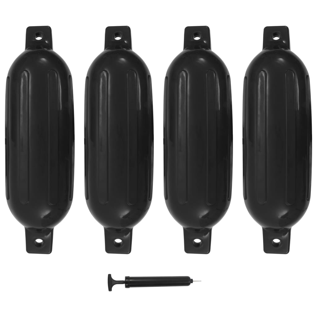 Veneen Lepuuttaja 4 Kpl Musta 58,5X16,5 Cm Pvc