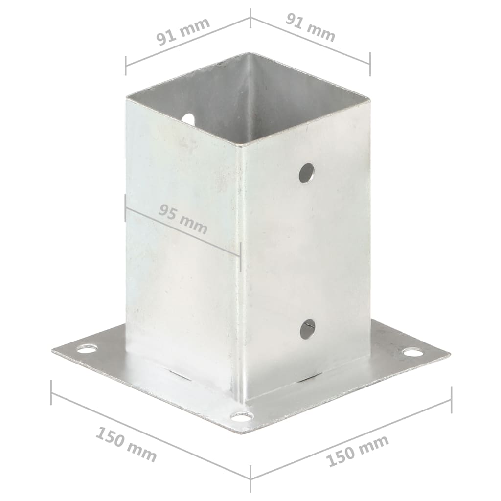 Aitatolpan Jalat 4 Kpl Galvanoitua Metallia 91 Mm