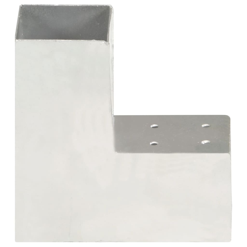 Tolppaliittimet 4 Kpl L-Muoto Galvanoitu Metalli 81X81 Mm