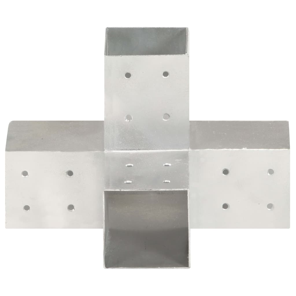 Tolppaliittimet 4 Kpl X-Muoto Galvanoitu Metalli 81X81 Mm