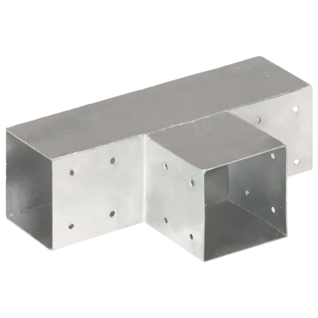 Tolppaliittimet 4 Kpl T-Muoto Galvanoitu Metalli 91X91 Mm
