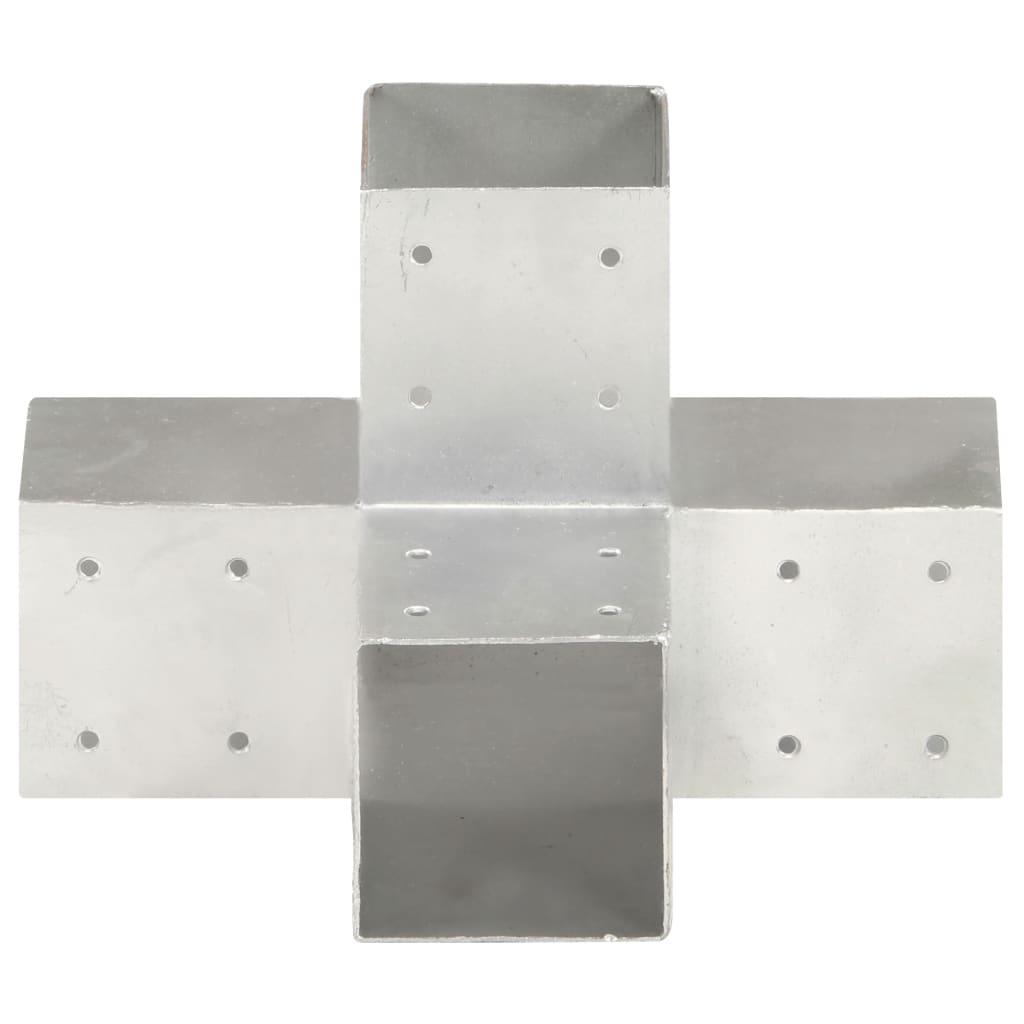Tolppaliittimet 4 Kpl X-Muoto Galvanoitu Metalli 91X91 Mm