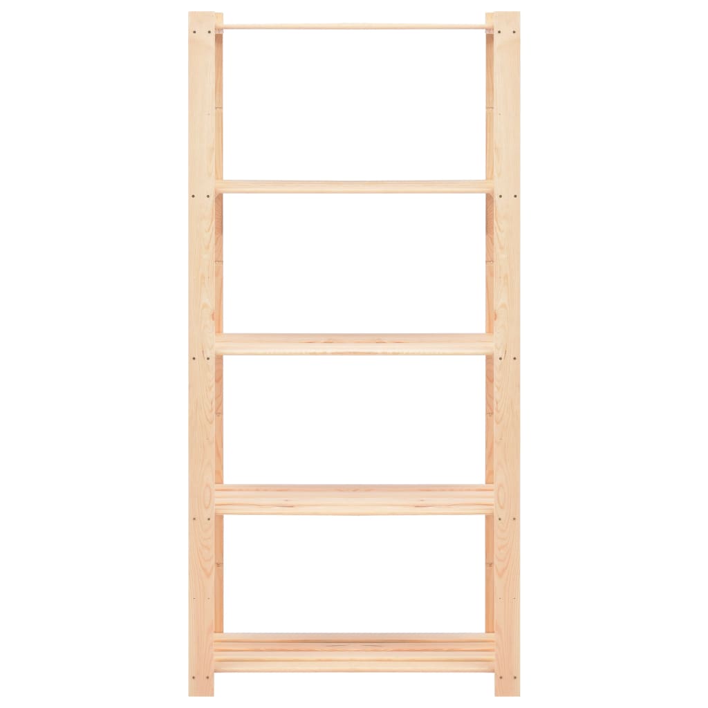 5-Kerroksiset Varastohyllyt 2 Kpl 80X38X170Cm Täysi Mänty 250Kg