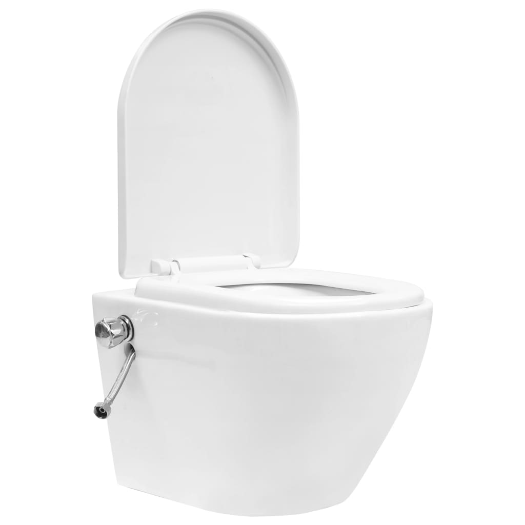 Seinäkiinnitettävä Reunaton Wc/Bidee Keramiikka Valkoinen